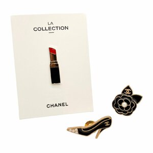 CHANEL シャネル カメリアモチーフ 02A パール ハイヒールモチーフ 02A リップモチーフ ピンバッチ ブローチ 3点セット アクセサリー