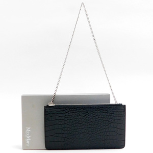  ultimate beautiful goods Max Mara Max Mara clutch bag chain shoulder attaching black ko type pushed . black Italy made 