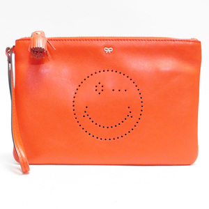 ANYA HINDMARCH Anya Hindmarch клатч сумка Smile кожа orange серия 