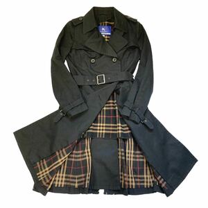 1円〜 Burberry Blue label バーバリーブルーレーベル　トレンチコート ライナー　ロングコート　レディース　38 黒　ノバチェック 