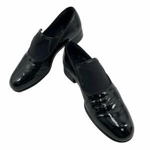 Кристиан Dior Monsieur Dior Мужская одежда обувь бизнес бизнес -обувь Эмаль простая черная 38 Приблизительно 24 см винтаж
