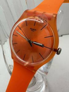 [SWATCH] quartz wristwatch orange unused store stock goods 73-7