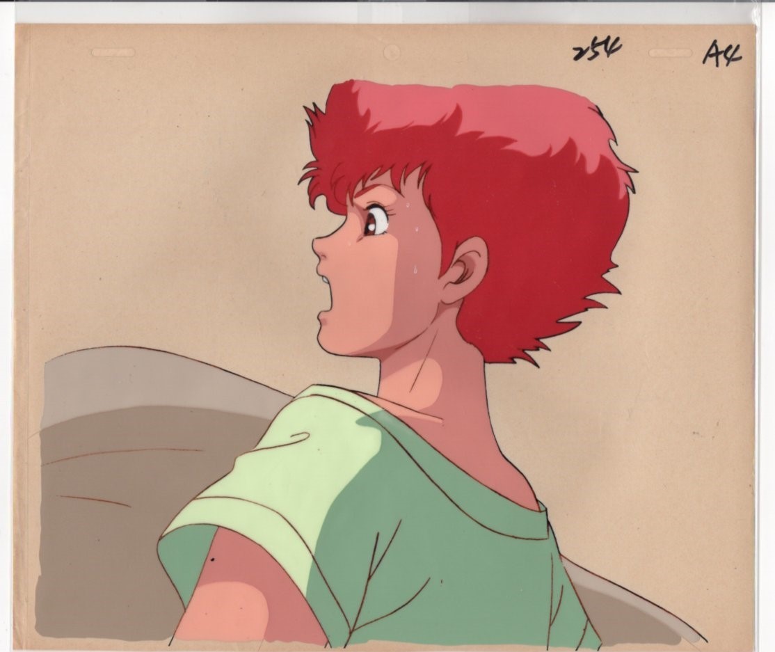 Dirty Pair Cel 5 # Original antike Gemälde Illustration, Zellzeichnung, ta-Linie, schmutziges Paar