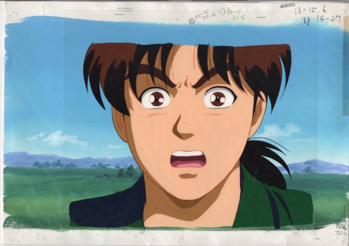 Kindaichi Case Files Fond dessiné à la main Cel Ensemble de 2 pièces # Illustration de peinture antique originale, Animation sur celluloïd, Rang K, Les dossiers Kindaichi