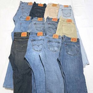 12本 リーバイス 505 古着卸 ライトブルー カラー デニムパンツ 色落ち◎ グランジ 1円スタート Levis501 サイズミックス set 34 36