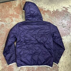 aigle エーグル リバーシブル 中綿ジャケット 紫 ターコイズ 150 こども 八g1の画像3