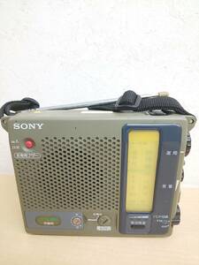 52699C◆ソニー SONY ICF-B100 防災ラジオ ポータブルラジオ FM AMラジオ マルチバッテリー方式 レトロ