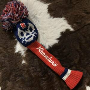 RUSSELUNO(ラッセルノ) ニットボンボン ヘッドカバー LUCHA KNIT HEAD COVER（UT/トリコロール）ルチャマスク/GOLF GEAR/ゴルフ小物/アクセ