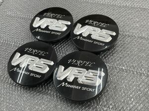 【送料込み】マナレイ スポーツ VERTEC VR5 アルミホイール 用 センターキャップ 4枚 CAP476 直径約69.5mm ブラック/シルバーロゴ