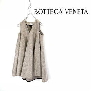 2023AW BOTTEGA VENETA ボッテガ ヴェネタ ウール フランネル Aライン ワンピース ドレス size 34　106183