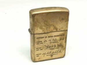 Zippo オイルライター HISTORY OF ZIPPO PRESIDENTS 1932 1990 ゴールド 現状渡し 中古【MA010005】