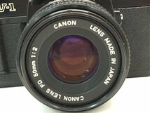 Canon AV-1/FD 50ｍｍ 1:2 一眼レフカメラ ストロボ付き ジャンク 中古【UW010336】_画像2