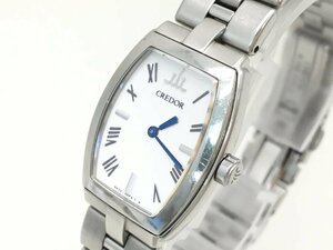 SEIKO クレドール アクア 5A70-0AE0 クォーツ 腕時計 レディース 白文字盤 稼働品 電池交換済み 中古【UW010387】