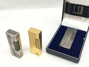 ■ ダンヒル dunhill ガスライター K2 USRE 24163 オイルライター ゴールド シルバー 3点 まとめ 火花あり/現状渡し 中古【UW010473】