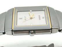 RADO ラドー ジュビリー 152.0332.3 クォーツ 腕時計 3Pダイヤ デイト シルバー文字盤 稼働品 電池交換済み 中古【UW010504】_画像4