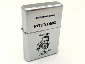 Zippo オイルライター LEGEND OF ZIPPO FOUNDER 1998年製 シルバー 現状渡し 中古【MA010073】