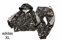 新品 正規品【adidas/アディダス】ウーブン ジャージ 上下セット カモフラ 総柄プリント◇◆XL◆セットアップ _画像1