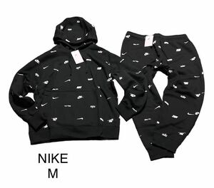 新品 正規品【NIKE/ナイキ】ナイキ NK CLUB + BB フーディ＋パンツ 上下セット◆M◆ブラック◆黒◆裏起毛 スウェットセットアップ 