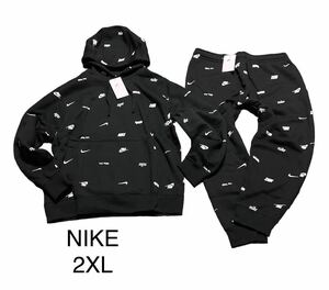 新品 正規品【NIKE/ナイキ】ナイキ NK CLUB + BB フーディ＋パンツ 上下セット◆2XL◆ブラック◆黒◆裏起毛