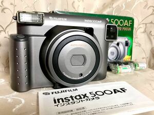 【お宝美品】FUJIFILM Instax 500AF一式欠品無し WIDEフィルムで一番近く大きく綺麗に撮れるマイカメラ踊り子さん必携ポラタイムアイテム