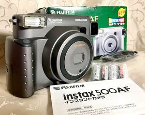 【お宝良品】FUJIFILM Instax 500AF一式欠品無し WIDEフィルムで一番近く大きく綺麗に撮れるマイカメラ踊り子さん必携ポラタイムアイテム