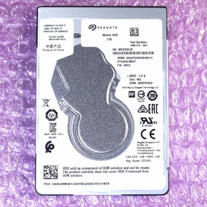 Seagate ST2000LM007 2TB 2.5インチ SATA HDD 7mm厚 