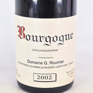 ★ドメーヌ ジョルジュ ルーミエ ブルゴーニュ 2002年 赤 750ml 12.5% Georges Roumier A080547