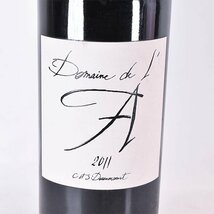 ★ドメーヌ ド ラ 2011年 赤 750ml 13.5% ボルドー Domaine de l'A A140024_画像1