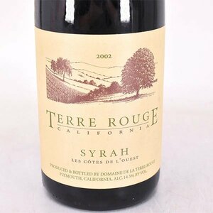 ★ドメーヌ デ ラ テール ルージュ シラー 2002年 赤 750ml 14.5% カリフォルニア Domaine de la Terre Rouge A140117