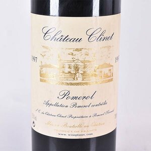 ★シャトー クリネ 1997年 赤 750ml 12.5% ポムロル chaeau clinet A140376