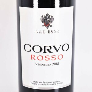 1円～★コルヴォ ロッソ 2018年 赤 750ml 12.5% イタリア CORVO A280165