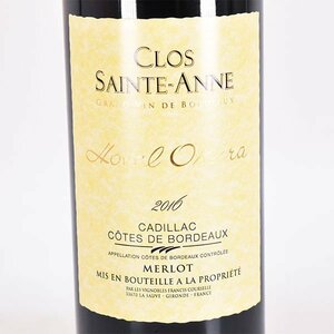 ★クロ サンタンヌ メルロー ホテル オークラ 2016年 赤 750ml 13.5% ボルドー Clos Sainte-Anne B040058