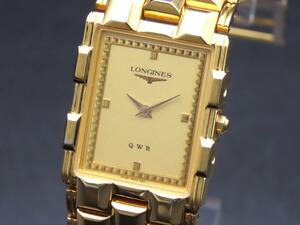 1円～! 稼動品★正規品 LONGINES ロンジン QWR クォーツ Cal.L150.2 シャンパンダイヤル 純正ブレス スクエア メンズ腕時計 TTKLG4667