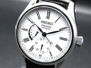 1円～ 稼動品 正規品 SEIKO セイコー 6R27-00L0 プレサージュ 琺瑯ダイヤル 自動巻き 保証書付 参考定価132,000円 メンズ腕時計 TTKLG4632