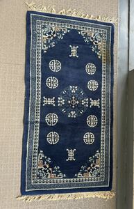 中国伝統工芸品 手織絨毯 緞通 毛 164×83cm 手織り 段通 敷物 カーペット 絨毯 百貨店 時代