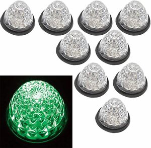 24V for truck LED marker lamp side marker crystal cut specification 10 piece set clear lens - green 