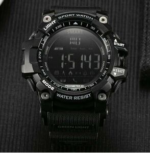 G-SHOCK風 アウトドア用、防水性能、IP67ブルートゥース、健康を常に監視、AndroidとIOS兼用可能なスマートウォッチ、ブラック