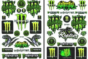 【新品】売れてます！バイク用・車用ステッカー★モンスター★MONSTER ENERGY★屋外用ラベル・ノーカット版★A4版★0.23mm厚★２種セット