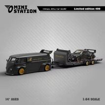 1/64 Mini Station セットA トレーラー　ポルシェ　RWB 964 フォルクスワーゲン　VW T1 van stella artois_画像1