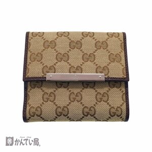 GUCCI グッチ Wホック財布 112664 GG キャンバス コンパクト 二つ折り財布 ホック開閉式 小銭入れ 札入れ カード×10 外箱有り