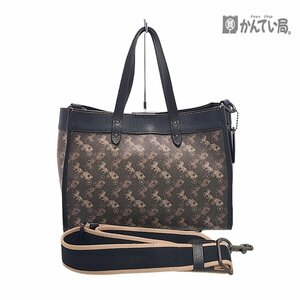 COACH コーチ 馬車柄 2WAYバッグ ハンドバッグ ショルダーバッグ マグネットホック開閉式 マチ有り レディースバッグ 婦人鞄