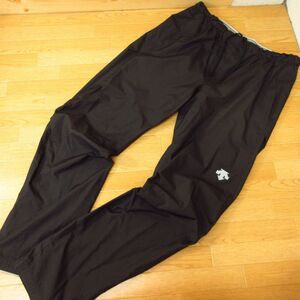 ◎美品！DESCENTE デサント◆AIR SHELL PANTS ナイロンテーパードパンツ 撥水 トレーニング◆メンズ 黒 Lサイズ◆P3853