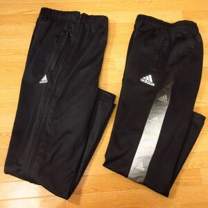 ◎使用少なめ！S 2本セット！adidas アディダス◆トラックパンツ ジャージ 裏起毛あり トレーニングウェア◆メンズ 黒 まとめ売り◆C1141