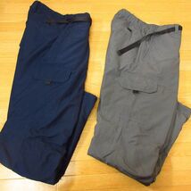 ◎使用少なめ！Mサイズ 2本セット！UNIQLO ユニクロ◆厚手ナイロンパンツ 暖パン 裏フリース 防寒◆メンズ 紺xグレー まとめ売り◆C1155_画像1