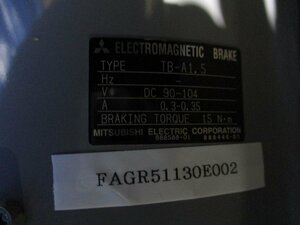 新古 MITSUBISHI SUPER LINE SF-JRVB 1.5KW/ELECTROMAGNETIC BRAKE TB-A1.5 ＜送料別＞ (FAGR51130E002)
