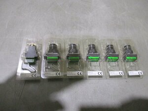 中古 富士電機 AR16F0N-C1E3G 照光押しボタンスイッチ 緑 長角平形 6SET (FBAR51117C025)