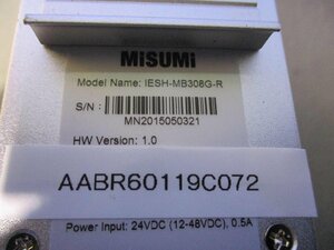 中古 MISUMI IESH-MB308G-R 8ポート10/100Mアンマネージド産業用スイッチングハブ (AABR60119C072)