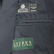 最高級 ラルフローレン『LAUREN』カナダ製 紺ブレザー 金ボタン(クレスト刻印) 43L/XL～相当 美品 ネイビージャケット A014_画像7