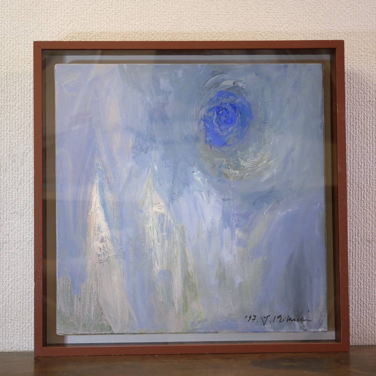Authenticity guaranteed ◆ Yutaka Kikuchi Good Night 1997 Framed 52×52 Oil painting Painting 26-01, painting, oil painting, abstract painting