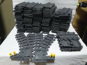 LEGO　線路　レール　分岐　トレインパーツ　大量まとめてセット